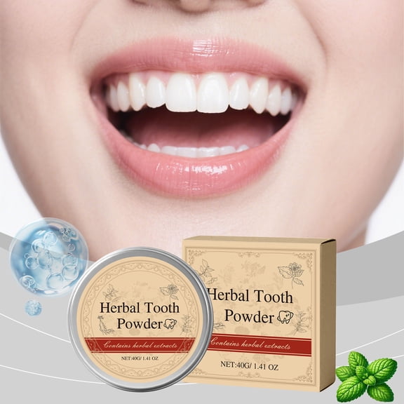 MEAKKAO Whitenings Care Tooth Powder Delicate Powder Fresh Mint Portable Multi Scene Oral Cleaning Tooth Powder 40g