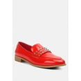 thumbnail image 1 of MEANBABE Semicasual Stud Detail Patent Loafers in Red, 1 of 6