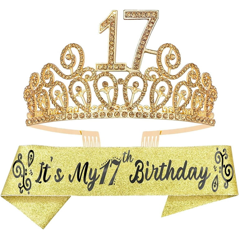 17th Birthday,17th Birthday Tiara,17 & Fabulous Sash,17th Bday Gift for Girl,17th Birthday Crown,17th Tiara and Sash,17th Birthday Decorations