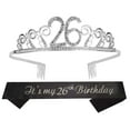 thumbnail image 1 of MEANT2TOBE 26th Bday Sash & Tiara Set: Glitter Sash + Rhinestone Tiara, 1 of 8