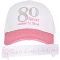 thumbnail image 1 of MEANT2TOBE 80th Birthday White/Pink Gifts for Women, Sash, Hat & Decorations, 1 of 9