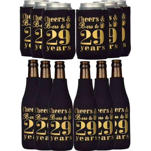 MEANT2TOBE Black 29th Birthday Gift Set for Men - Can Coolers, Decorations, Party Supplies & Favors