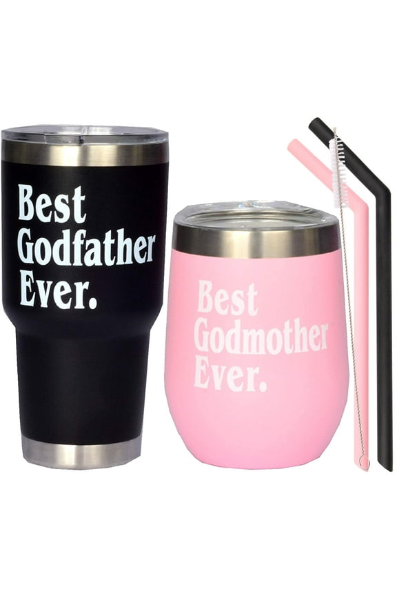 Godmother Gifts - Black & Pink Proposal Set for Godparents, Christmas & Mother's Day Presents, Baptism Gifts from Godchild