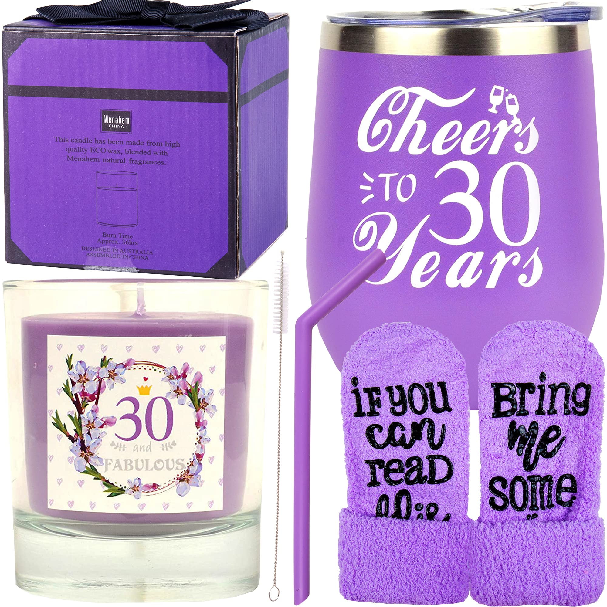 MEANT2TOBE Purple 30th Birthday Gifts for Women Tumbler, Decorations & Ideas to Celebrate
