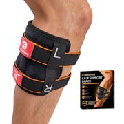 MEANTAUS Sciatica Pain Relief Devices Brace, Upgraded Adjustable Calf Support with Dual Pads & Massage Ball for Sciatic Nerve, Lower Back & Hip Pain Relief Red