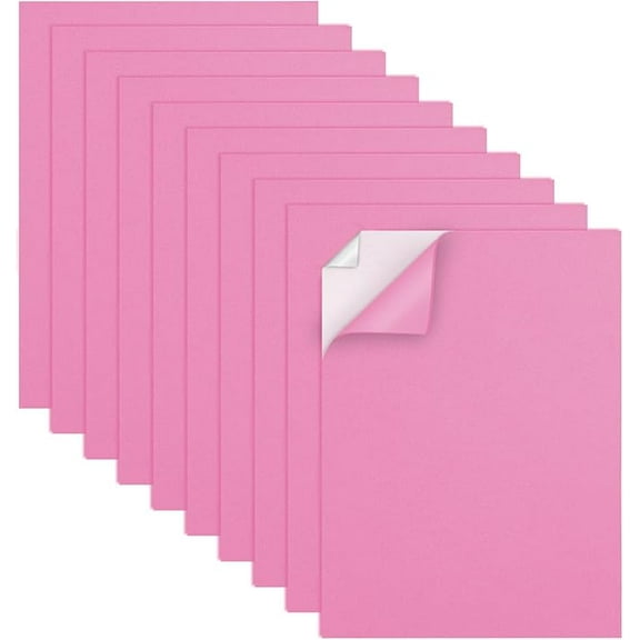 Self Adhesive Eva Foam Sheets, Pink 9x12 Inch 2mm Sticky Foam Paper for Crafts Cardmaking Photo Frames Classroom Scrapbooking Christmas Halloween (Pink 10 Sheets)
