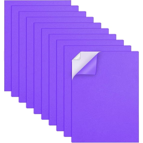 Self Adhesive Eva Foam Sheets, Purple 9x12 Inch 2mm Sticky Foam Paper for Halloween Crafts Cardmaking Photo Frames Classroom Scrapbooking Christmas (Purple 10 Sheets)