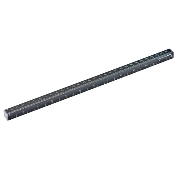 Lockermate MeasureMate Four-sided Learning Ruler, Plastic Math Tool, 12-Inch, Black
