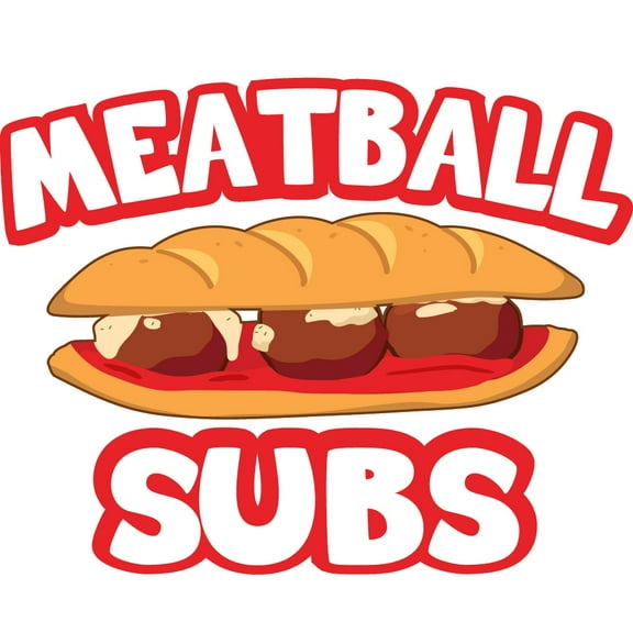 MEATBALL SUBS 16" Concession Decal sign cart trailer stand sticker equipment