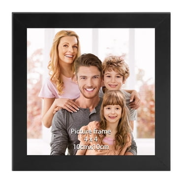 MEBRUDY 4x4 Black Picture Frame, 4 by 4 Square Photo Frame for Gallery Wall Tabletop Display, Single