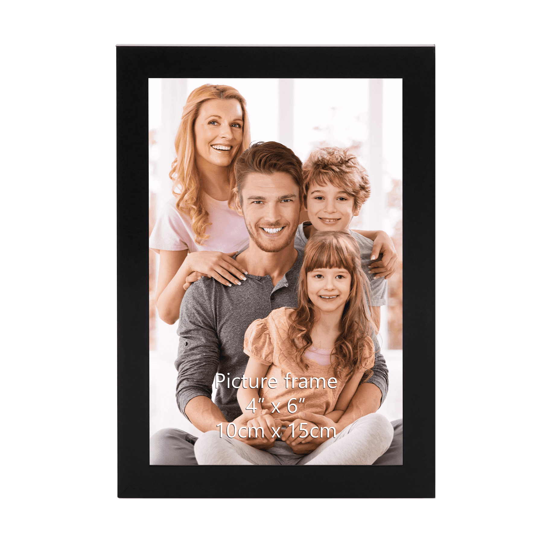 Black Rectangular 4x6 Picture Frame for Wall and Tabletop Display