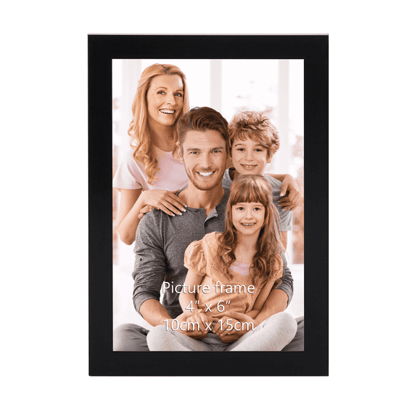 MEBRUDY 4x6 Picture Frame, Black 4 by 6 Thin Photo Frame for Wall Tabletop Display, Single