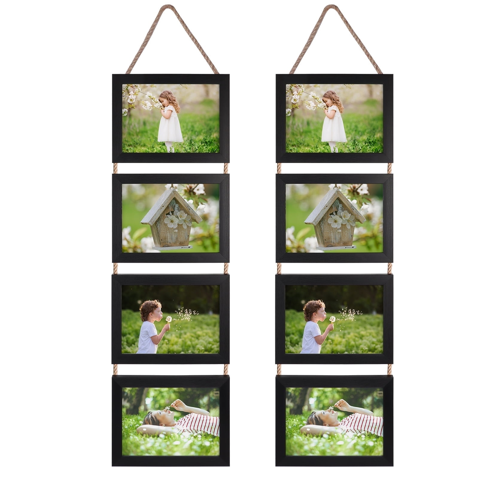 Vertical Multi-Opening 5x7 Black Picture Frame Collage, Wall Hanging ...