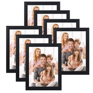 MEBRUDY 5x7 Picture Frames Set of 7, Black Photo Frames for Wall Mounting or TableTop Display