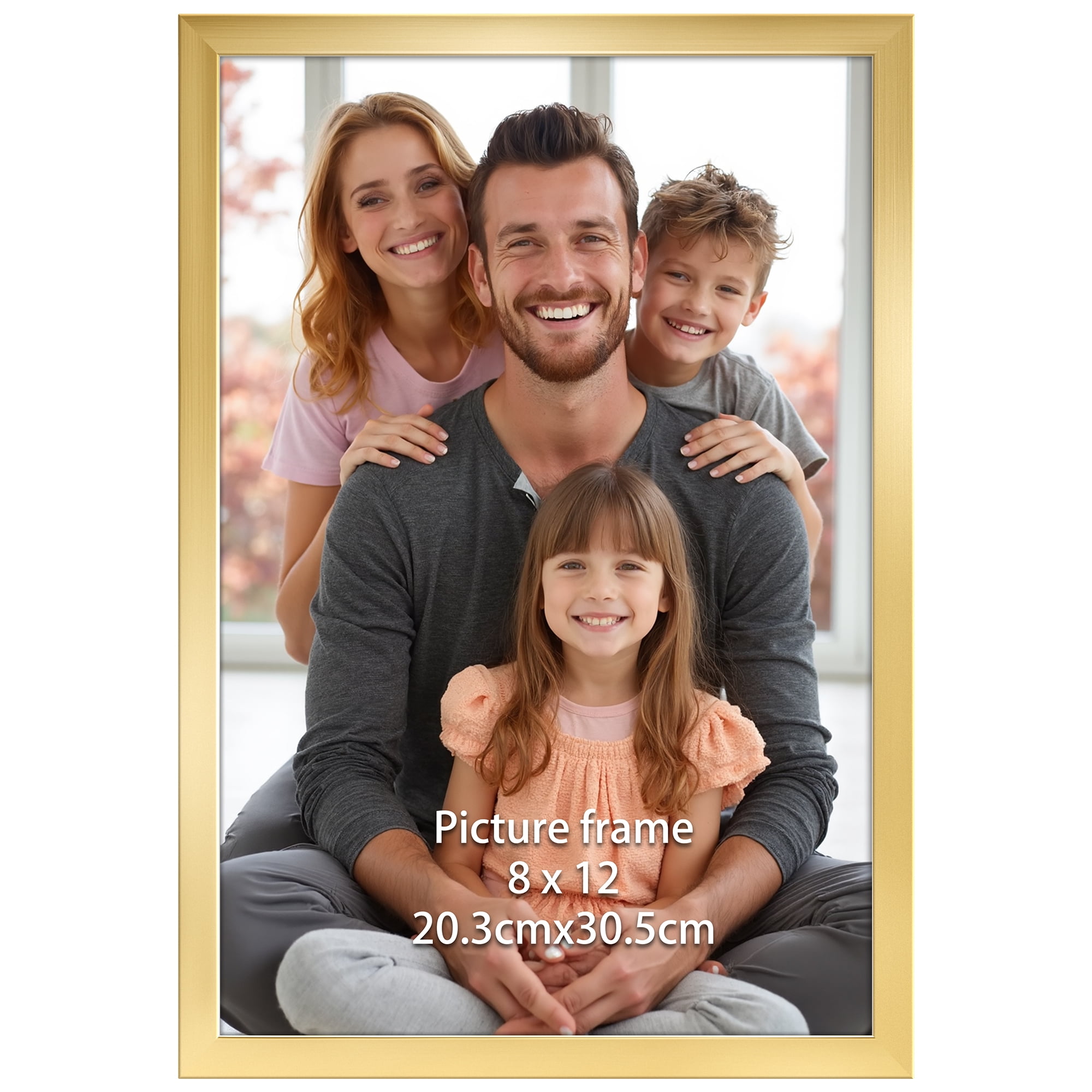 MEBRUDY, Picture Frame, 8x12, Gold, Wall or Tabletop Display - Walmart.com