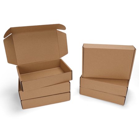 MEBRUDY 9x6x2 Inches Shipping BoxesSet of 6, Small Corrugated Cardboard Box for Mailing Packing Literature Mailer, Brown