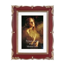 MEBRUDY Vintage 5x7 Picture Frame, Ornate Wine Red Gold 4x6 Picture Frame with Mat or 5x7 Photo Frame without Mat, 1 Pack