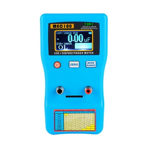MEC-100 Digital Display Capacitor Meter High Precision Autoranging Electrolytic Capacitance Resistance Meter ESR Tester