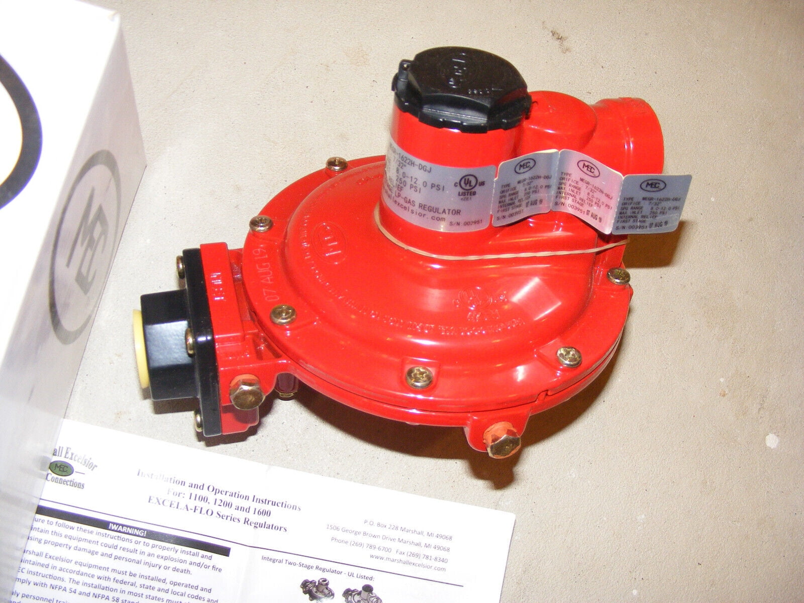 MEC ExcelaFlo MEGR1622HDGJ First Stage LPGas Regulator, 812 PSI 3/