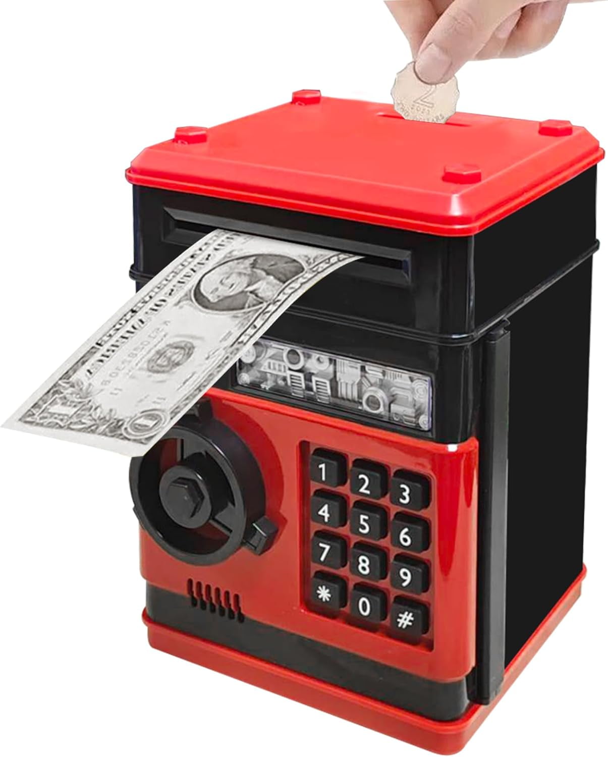 MEC Piggy Bank Electronic Mini ATM for Kids Baby Toy, Safe Coin