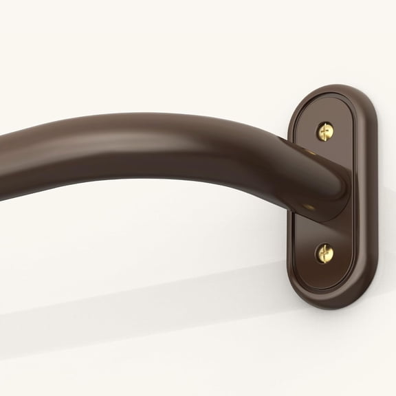 MEC Wrap Around Curtain Rods Bronze, Blackout Heavy Duty Curtain Pole for Windows 28 to 48 Inch, 1" Decorative Room Darkening Curved Modern Drapery Rod (Bronze/Unique Design/All Matel)