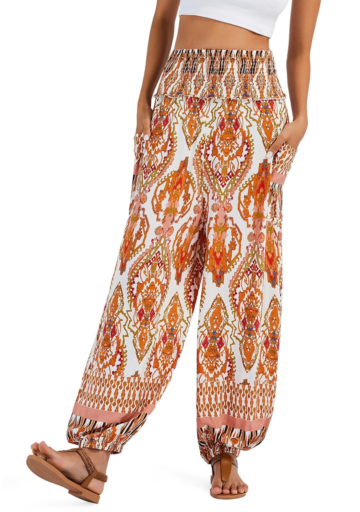 Boho Floral Women Baggy Loose Pants Hippie Wide Leg Gypsy Palazzo