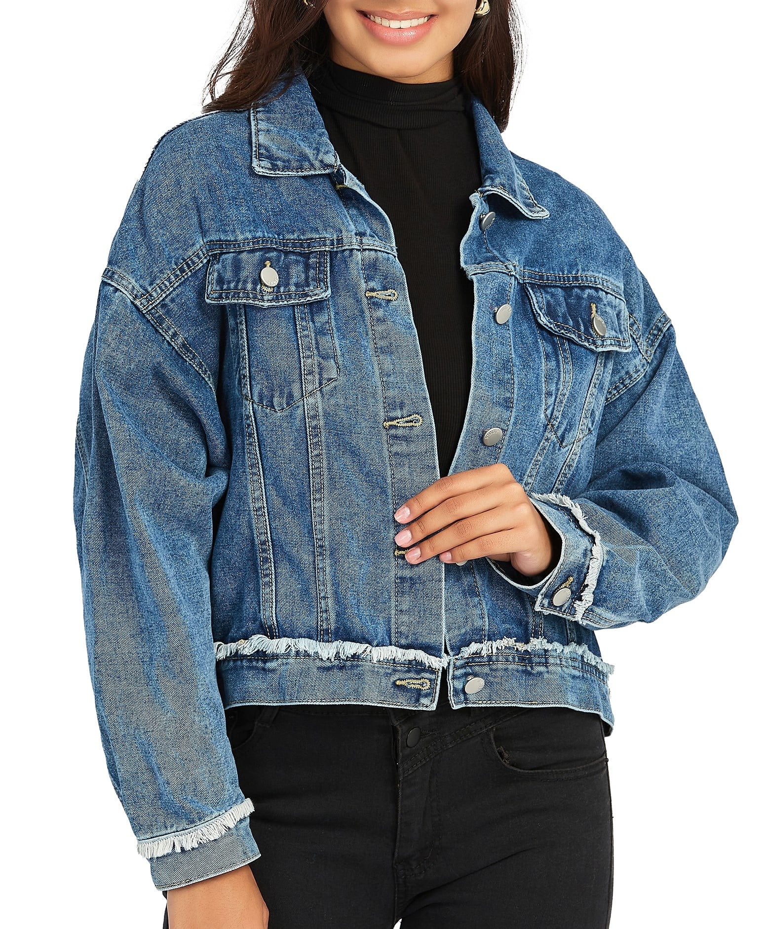 Denim short coat on sale
