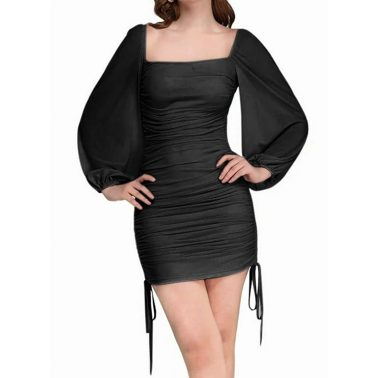 New Women Sexy PU Leather Dress Elegant Formal Party Office Lady Midi Dress  Skinny Zipper Black Dress Off shoulder Bandage Club
