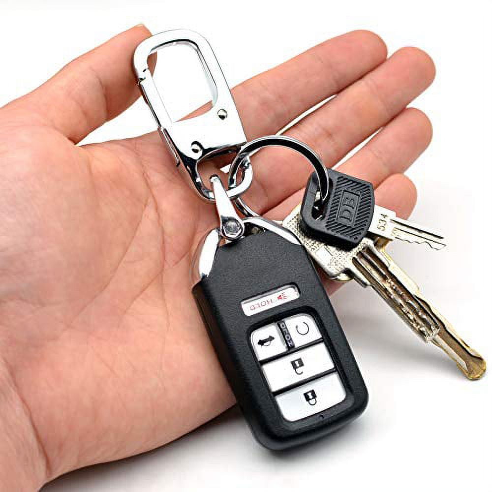  Veefos Key Chain for Car Keys for Men/Women, with 2 Key Rings  Clips, Zinc Alloy, Car Key Holder Organizer, Heavy Duty Carabiner Clip  Stainless Steel Key Fob (1 Pcs, Green) 