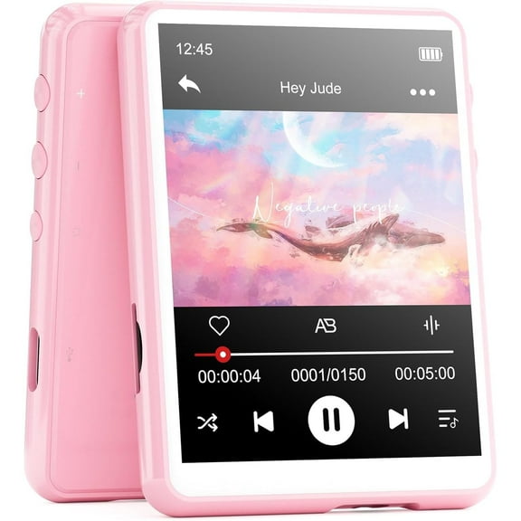 MECHEN M3 Portable MP3 Music Player 64GB with Bluetooth 5.3 Memory Expandable 128GB -Pink