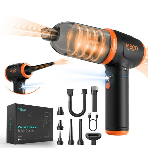 MECO Cordless Compressed Air Duster Vacumm, Replaces Canned Air Spray, Computer Keyboard Dust Cleaner Blower for Electronic
