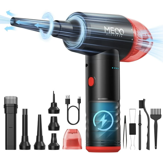 MECO Cordless Vacumm, Compressed Air Duster, Replaces Air Cans Spray, 8 x 6 x 2.5 inches