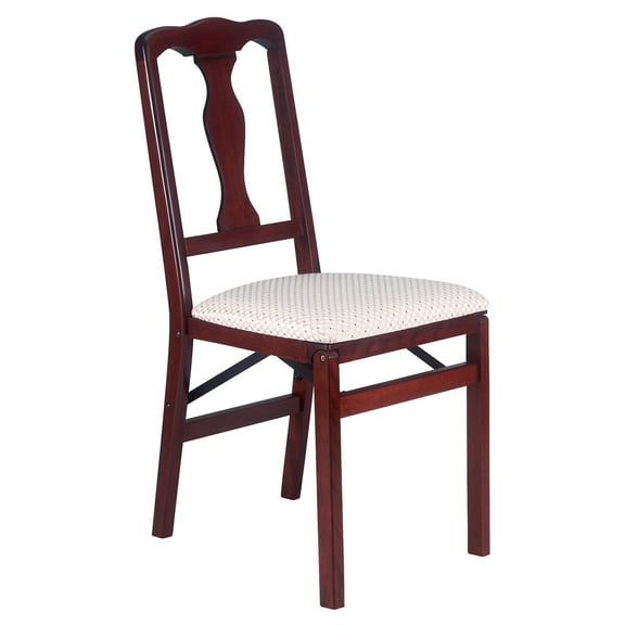 MECO Stakmore Queen Anne Folding Wooden Chair (Set of 2), Cherry
