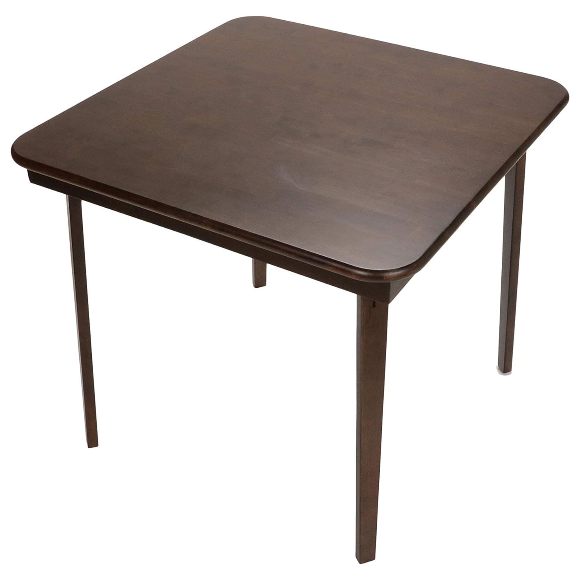 MECO Stakmore Straight Edge Solid Wood Folding Card Table, Espresso