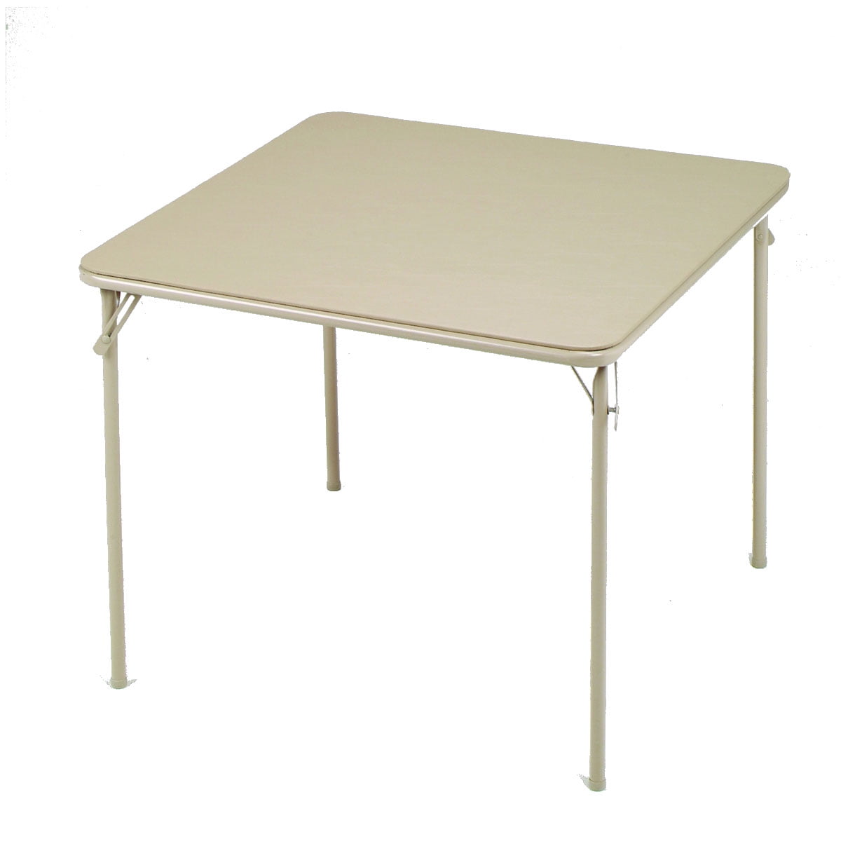 MECO Sudden Comfort 34 x 34 Inch Square Metal Folding Dining Card Table,  Buff