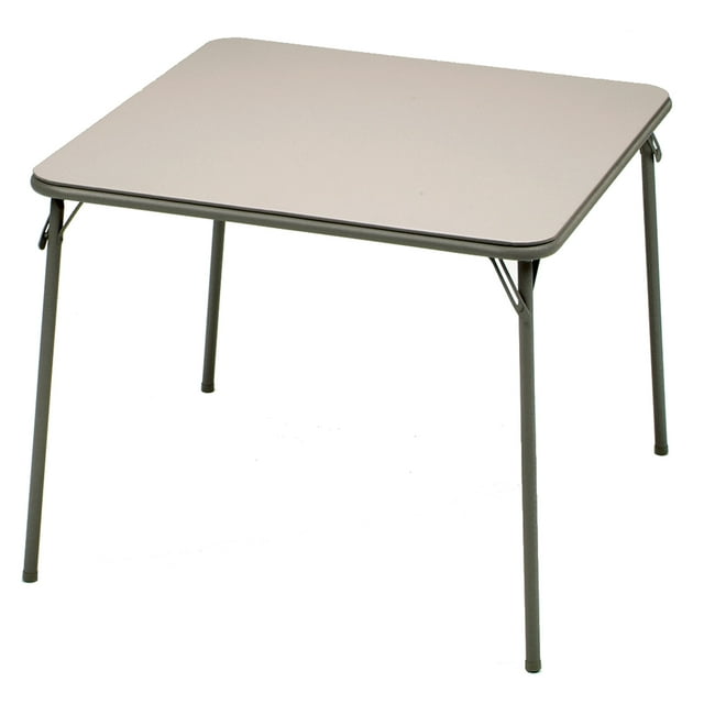 MECO Sudden Comfort 34 x 34" Square Metal Folding Table, Chicory Lace