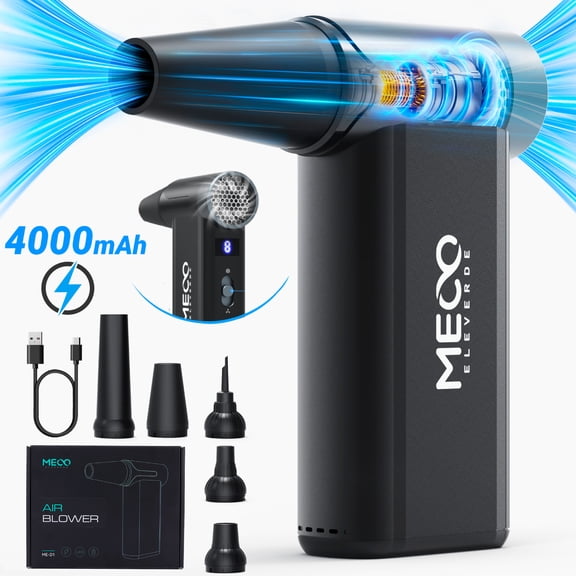 Air Duster,MECO 150,000 RPM Compressed Air Duster With 4000mAh Battery and LED Display,8 Level Electric Air Duster Blower,Replaces Air Cans for Car, Computer, Laptop, Keyboard Cleaning