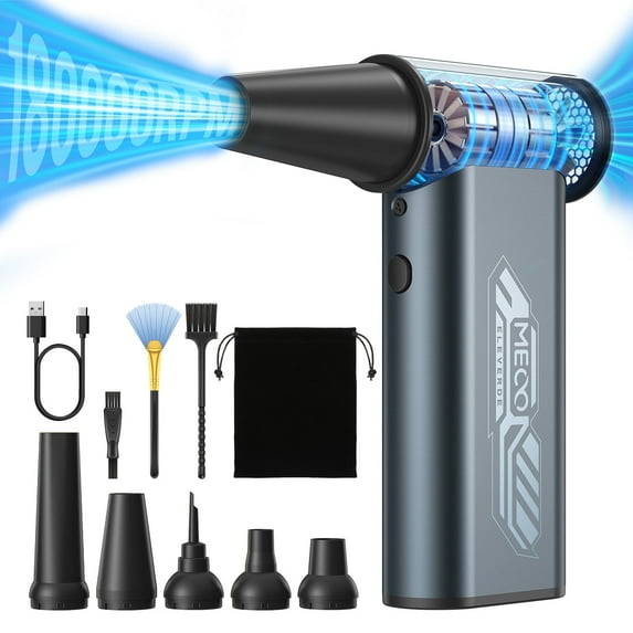 MECO Super Power Cordless Compressed Air Duster, Replaces Air Cans, Computer Keyboard Car Dust Cleaner Blower for Electronic