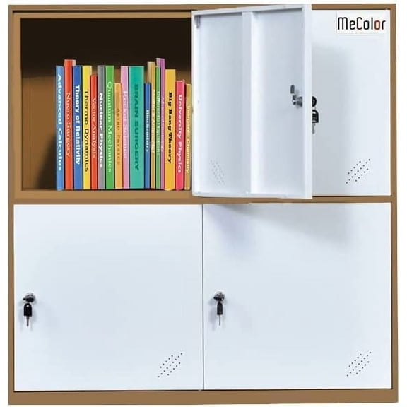 MECOLOR 4, 6, 9 Door Metal Office Storage Locker Cabinet, Gym School and Home Locker,Metal Locker Storage for Employee Staff or Workers(White,4D)