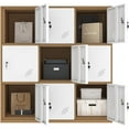 thumbnail image 1 of MECOLOR Brown body with white door 9 Door Metal Locker Cabinet Used for Gym Staff in Office School or Home, 1 of 8