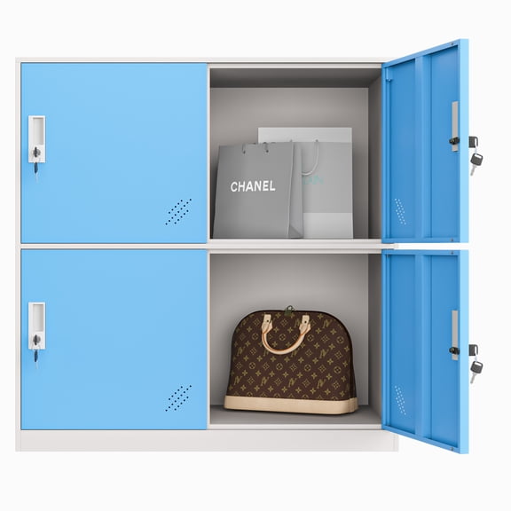 MECOLOR Gym office school and employee Locker 4 Door Metal Locker Small Size Storage for School Bags Shoes and Toy