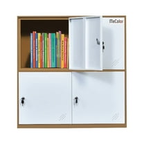 MECOLOR -Metal Gym Office School and Employee Locker Cabinet with 4 Doors White Color
