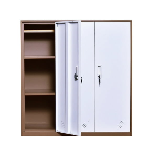 MECOLOR Office Metal Cabinet Locker with 3 Layer ,Each Door Storage for Cloth PC ,bag,toy and Shoes,Small Changing Room Locker