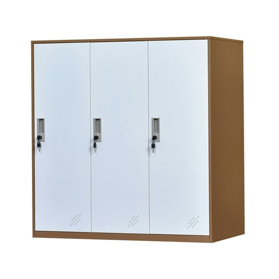 MECOLOR Small Office Metal Cabinet Locker with 3 Layer Each Door Storage for Cloth PC and Shoes,Changing Room Locker