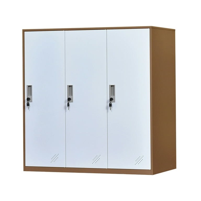MECOLOR Steel Office Cabinet Locker, 3 Layer Each Door