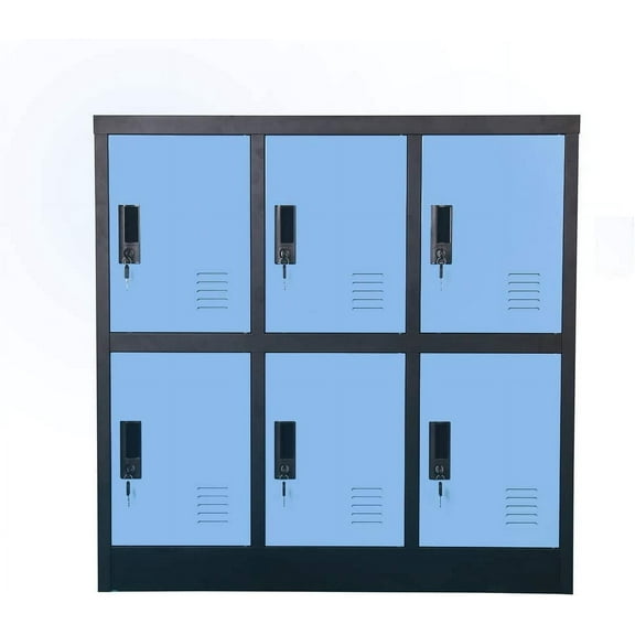 MECOLOR Small Office Storage Locker Cabinet Organizer for Employee,School Locker for Kids Mini Size (Blue, W6D)