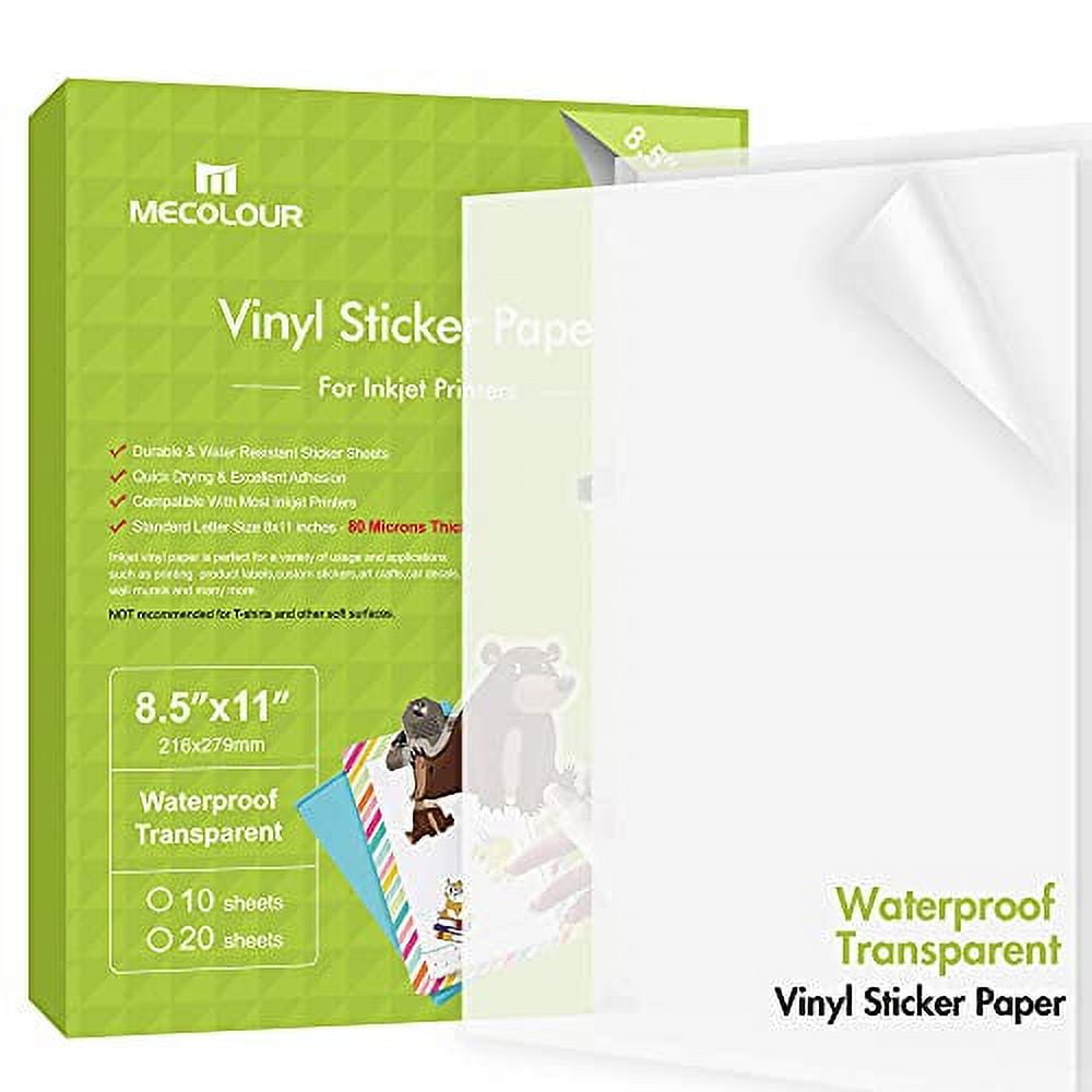 MECOLOUR Premium Printable Vinyl Sticker Paper Translucent Waterproof