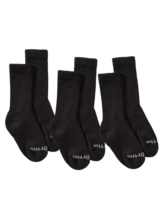 Ultra Soft Loose Fit Diabetic Socks for Men and Women, 3 Pairs, Crew - Black