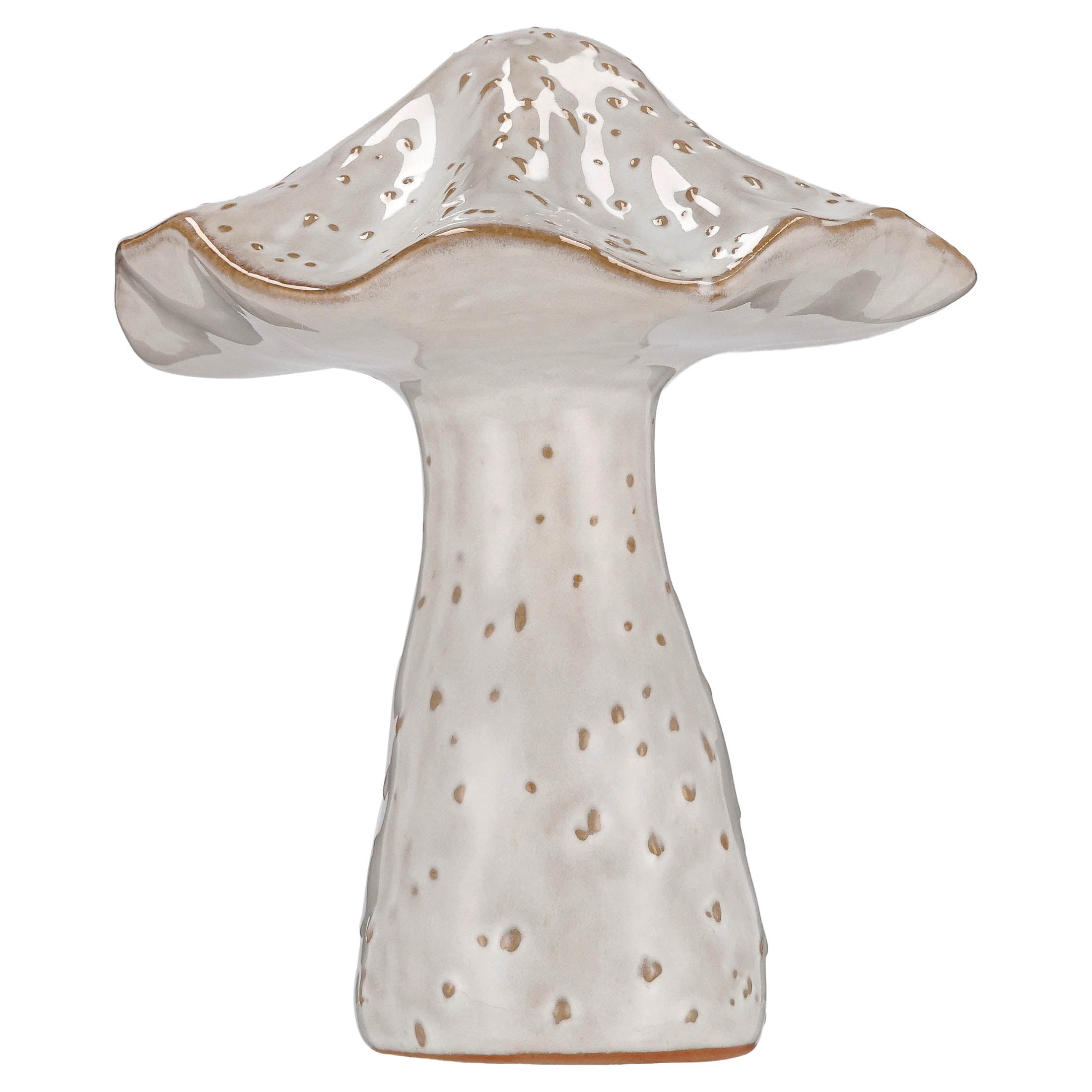 Medium Ceramic Mushroom Christmas Decoration, White, 6.5", by Holiday Time