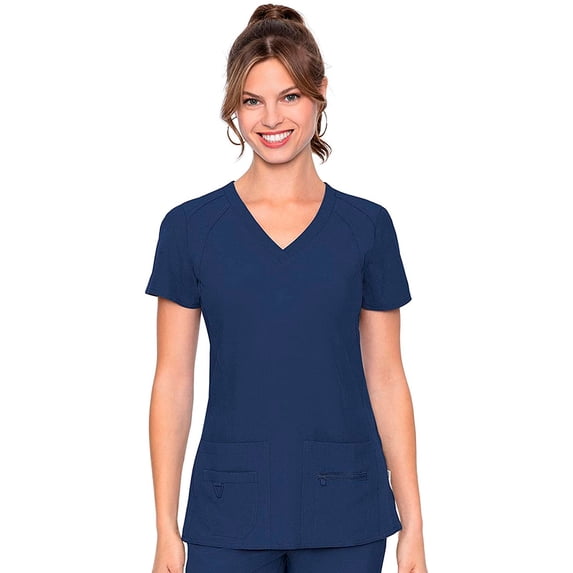 MED COUTURE Women V-Neck Racerback Top, Color: Navy, Size: M (8416-NAVY-M)